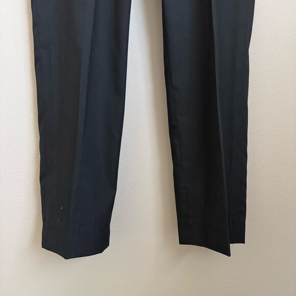 Michael Kors Men Black Pinstripe Trouser 34 x 32 Pleated Workwear Career Pockets - Picture 5 of 10